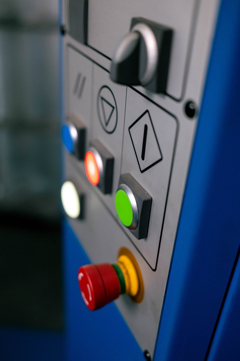 Bedienelemente einer Stretchmaschine im Detail